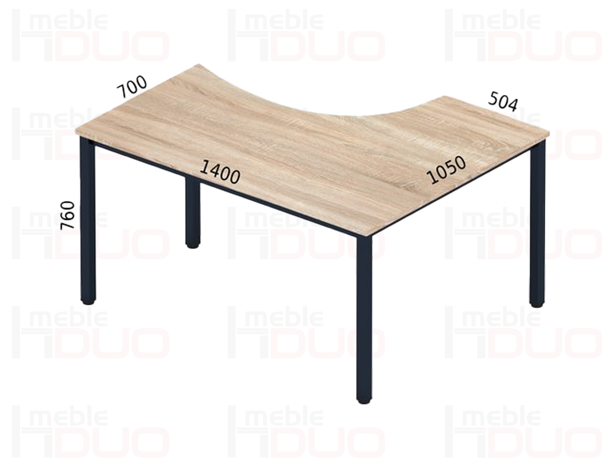 Biurko Tk5 1400/1050 x 700/504 x 760h | Meble DUO tk5
