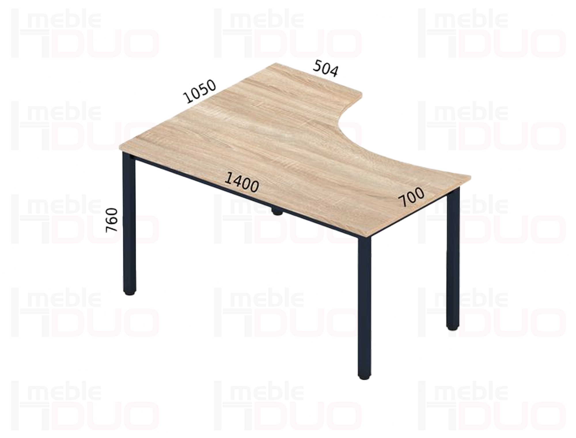 Biurko Tk6 1400/1050 x 700/504 x 760h | Meble DUO tk6