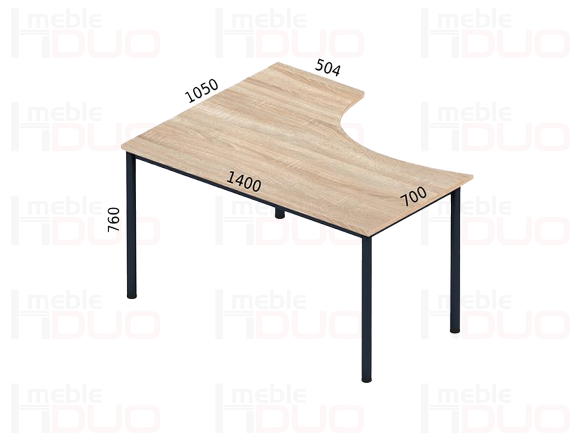 Biurko To6 1400/1050 x 700/504 x 760h | Meble DUO to6