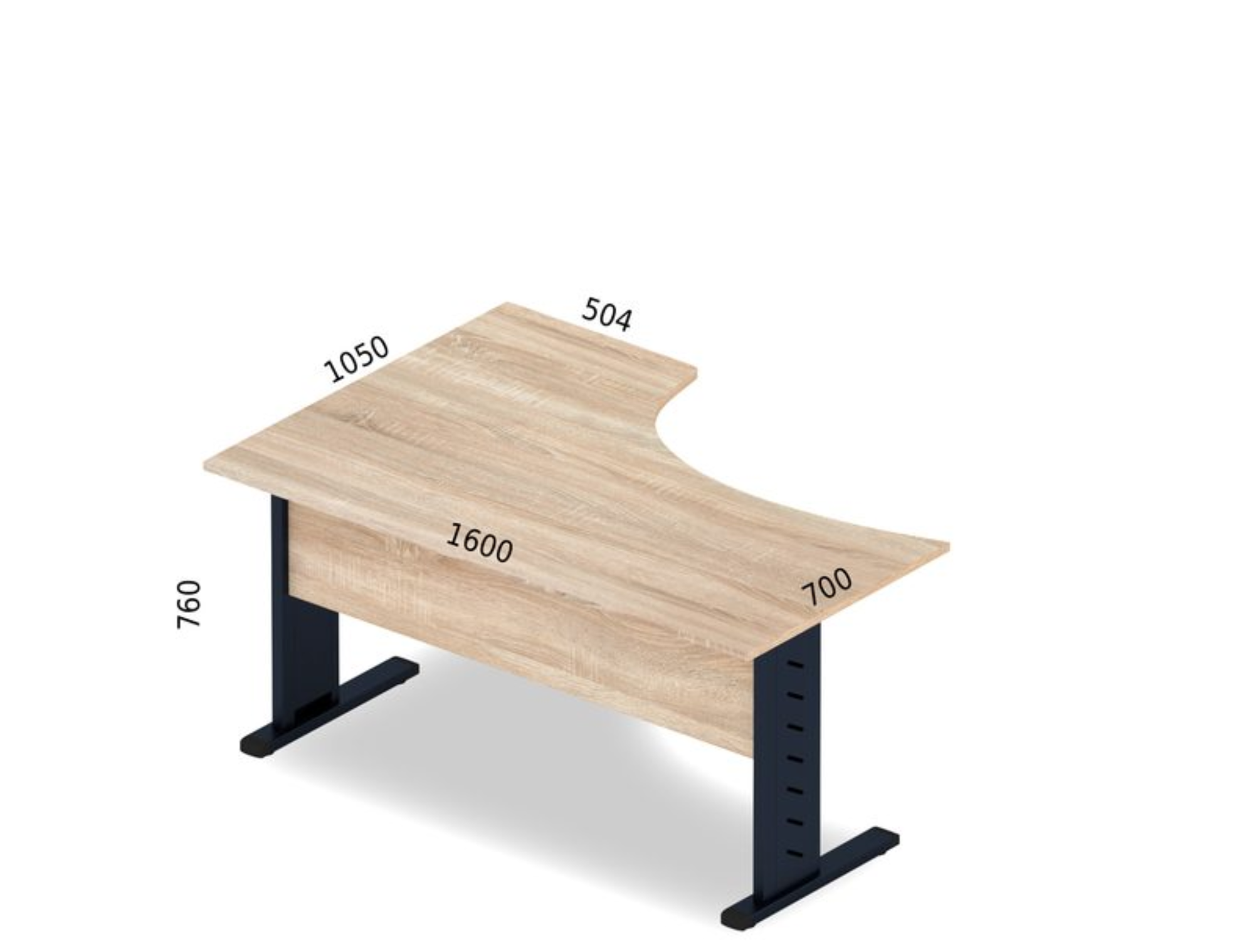 Biurko Ts8 1600/1050 x 700/504 x 760h | Meble DUO ts8