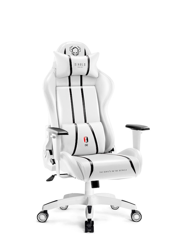 Fotel gamingowy dla dziecka Diablo X-One 2.0 biało-czarny small Size | Meble DUO 1728 2 fotel gamingowy dla dziecka diablo x one 2.0 bialo czarny kids size