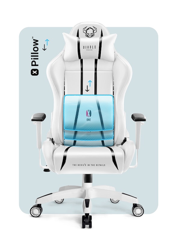 Fotel gamingowy dla dziecka Diablo X-One 2.0 biało-czarny small Size | Meble DUO 1903 2 fotel gamingowy dla dziecka diablo x one 2.0 bialo czarny kids size