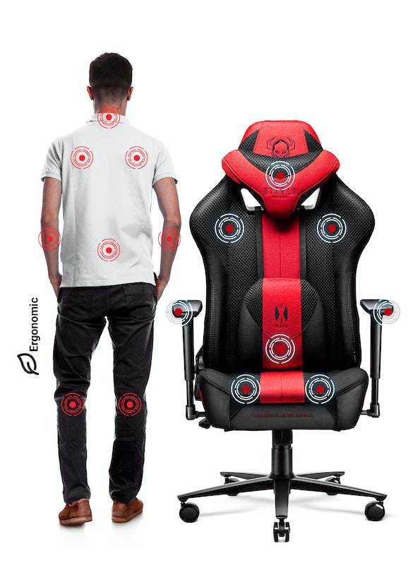 Fotel gamingowy Diablo X-Player 2.0 materiałowy King Size: Karmazynowo-antracytowy | Meble DUO 2452 2 fotel gamingowy diablo x player 2.0 materialowy king size karmazynowo antracytowy
