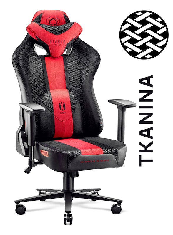 Fotel gamingowy Diablo X-Player 2.0 materiałowy King Size: Karmazynowo-antracytowy | Meble DUO 2453 2 fotel gamingowy diablo x player 2.0 materialowy king size karmazynowo antracytowy