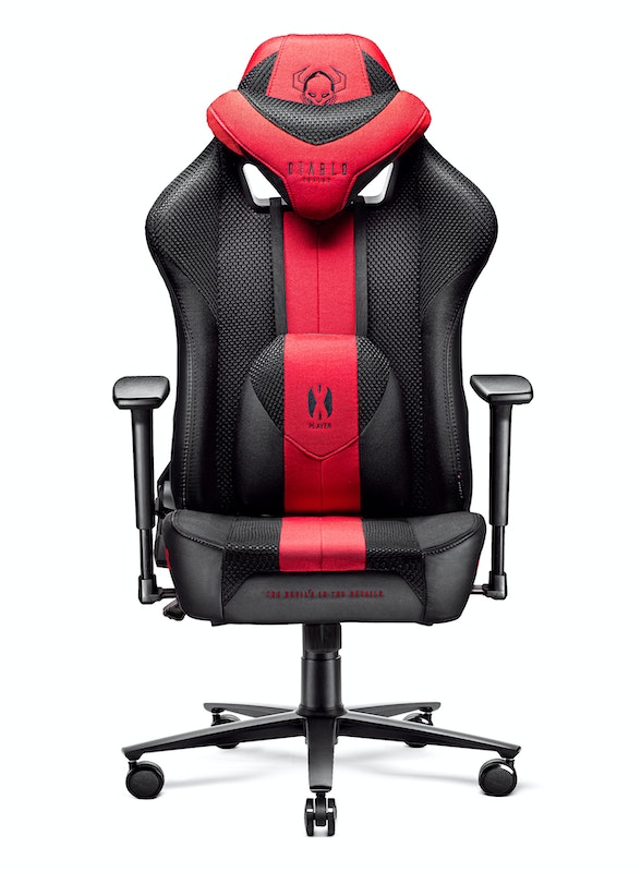 Fotel gamingowy Diablo X-Player 2.0 materiałowy King Size: Karmazynowo-antracytowy | Meble DUO 2455 2 fotel gamingowy diablo x player 2.0 materialowy king size karmazynowo antracytowy