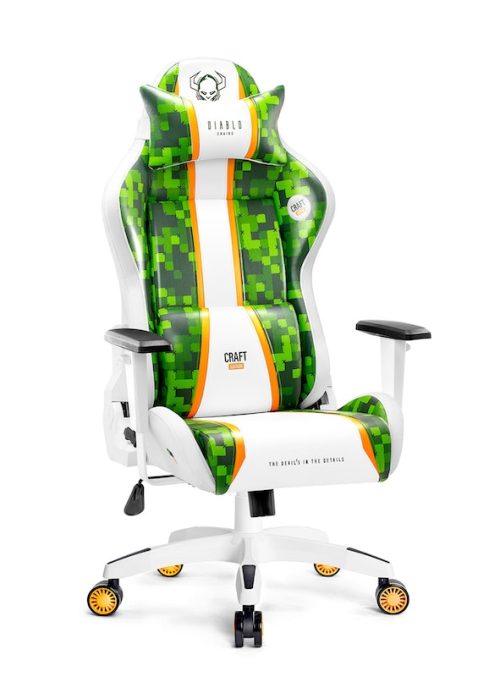 Fotel gamingowy Diablo X-One 2.0 Normal Size Craft Edition biało-zielony