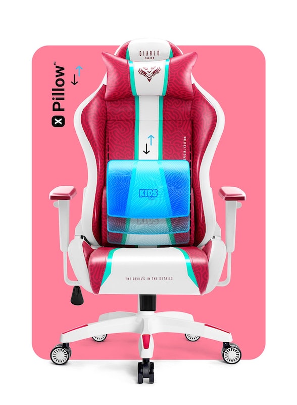 Fotel gamingowy dla dziecka Diablo X-One 2.0 Candy Rose Kids Size | Meble DUO 2790 2 fotel gamingowy dla dziecka diablo x one 2.0 candy rose kids size