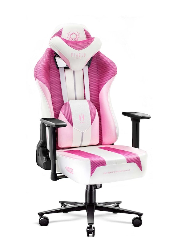 Fotel gamingowy Diablo X-Player 2.0 materiałowy Normal Size: Marshmallow Pink | Meble DUO 3223 2 fotel gamingowy diablo x player 2.0 materialowy normal size marshmallow pink