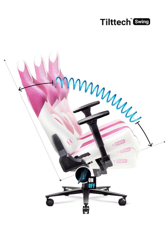 Fotel gamingowy Diablo X-Player 2.0 materiałowy Normal Size: Marshmallow Pink | Meble DUO 3228 2 fotel gamingowy diablo x player 2.0 materialowy normal size marshmallow pink