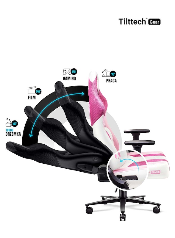 Fotel gamingowy Diablo X-Player 2.0 materiałowy Normal Size: Marshmallow Pink | Meble DUO 3229 2 fotel gamingowy diablo x player 2.0 materialowy normal size marshmallow pink