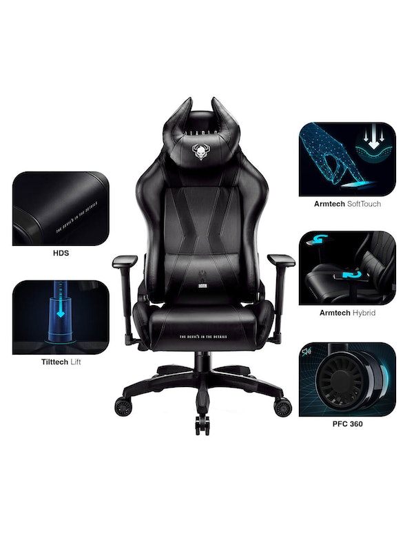 Fotel gamingowy Diablo X-Horn 2.0 King Size czarny | Meble DUO 3750 2 fotel gamingowy diablo x horn 2.0 king size czarny