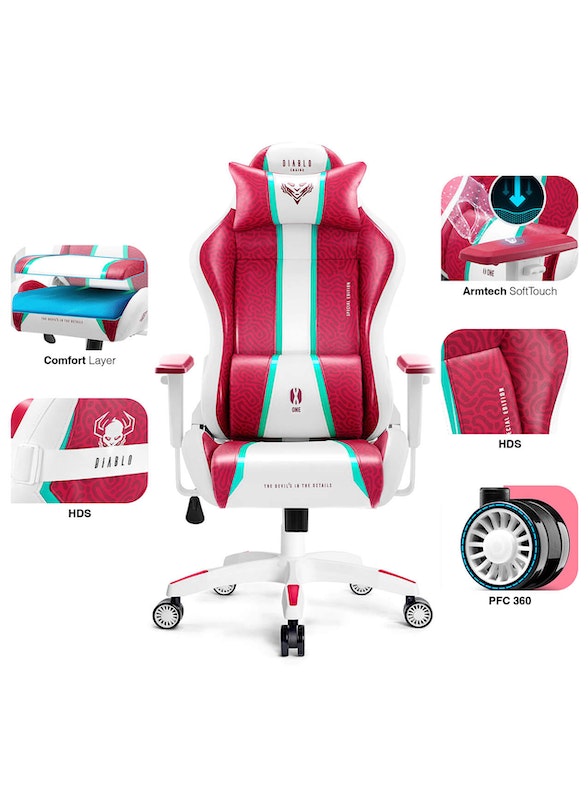 Fotel gamingowy dla dziecka Diablo X-One 2.0 Candy Rose Kids Size | Meble DUO 3761 2 fotel gamingowy dla dziecka diablo x one 2.0 candy rose kids size