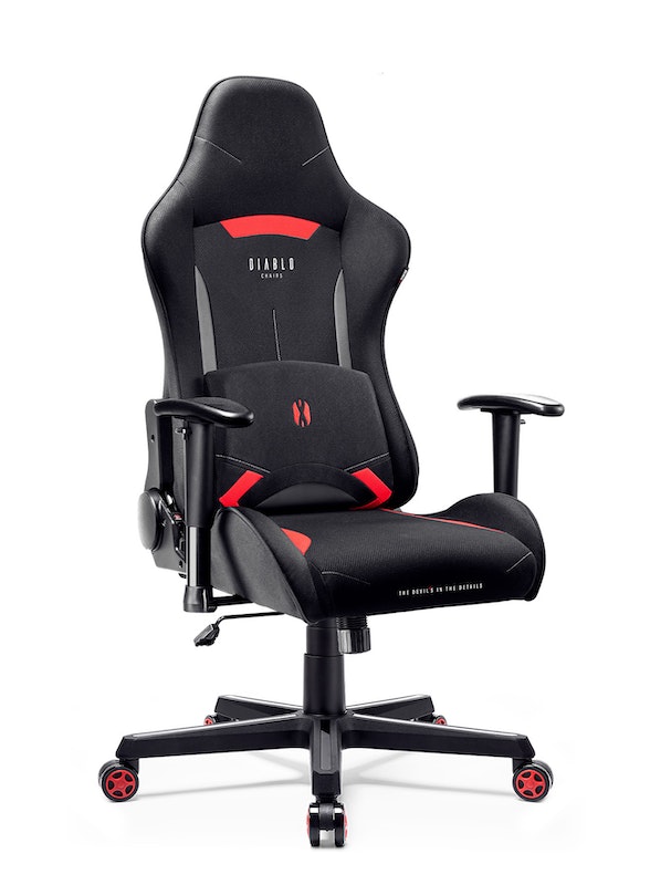 Zestaw: Fotel gamingowy Diablo X-ST4RTER czarno-czerwony + poduszka lędźwiowa | Meble DUO 3990 2 zestaw fotel gamingowy diablo x st4rter czarno czerwony poduszka ledzwiowa