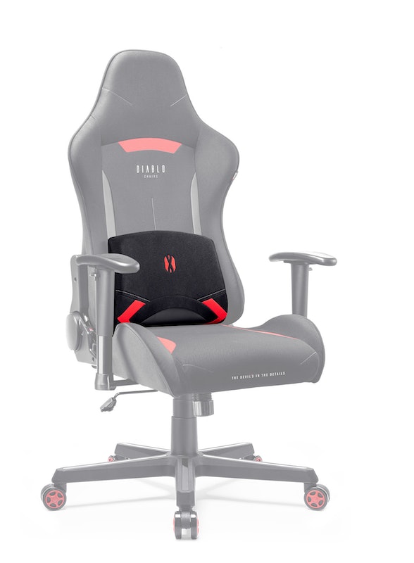 Zestaw: Fotel gamingowy Diablo X-ST4RTER czarno-czerwony + poduszka lędźwiowa | Meble DUO 3992 2 zestaw fotel gamingowy diablo x st4rter czarno czerwony poduszka ledzwiowa