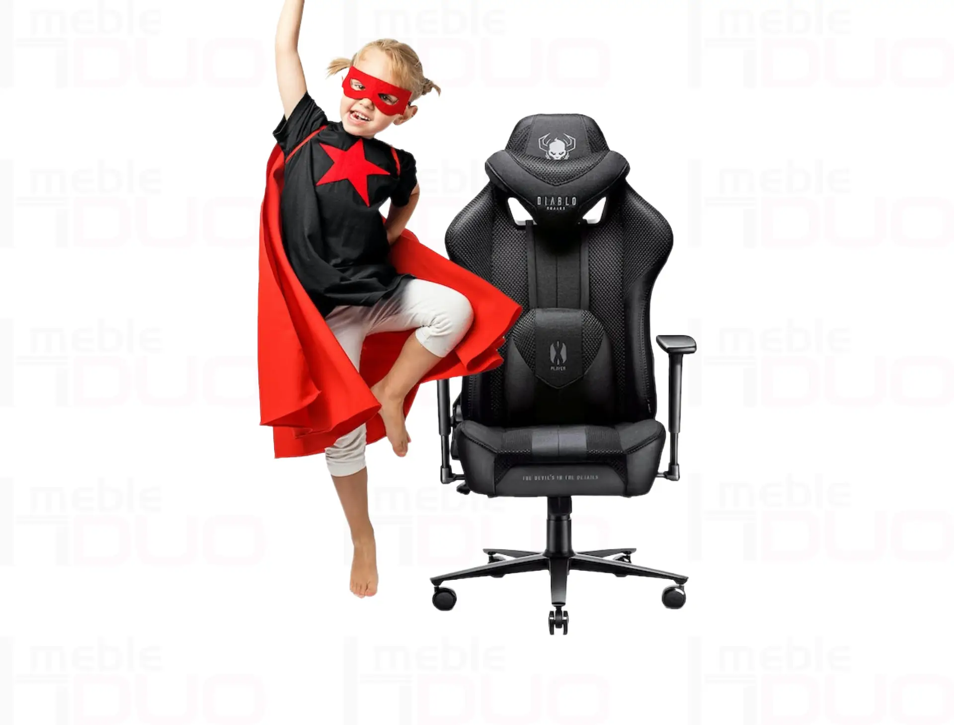 Krzesło do biurka dla dziecka Diablo X-Player 2.0 czarne Kids Size | Meble DUO Diablo X Player 2.0 czarne Kids Size