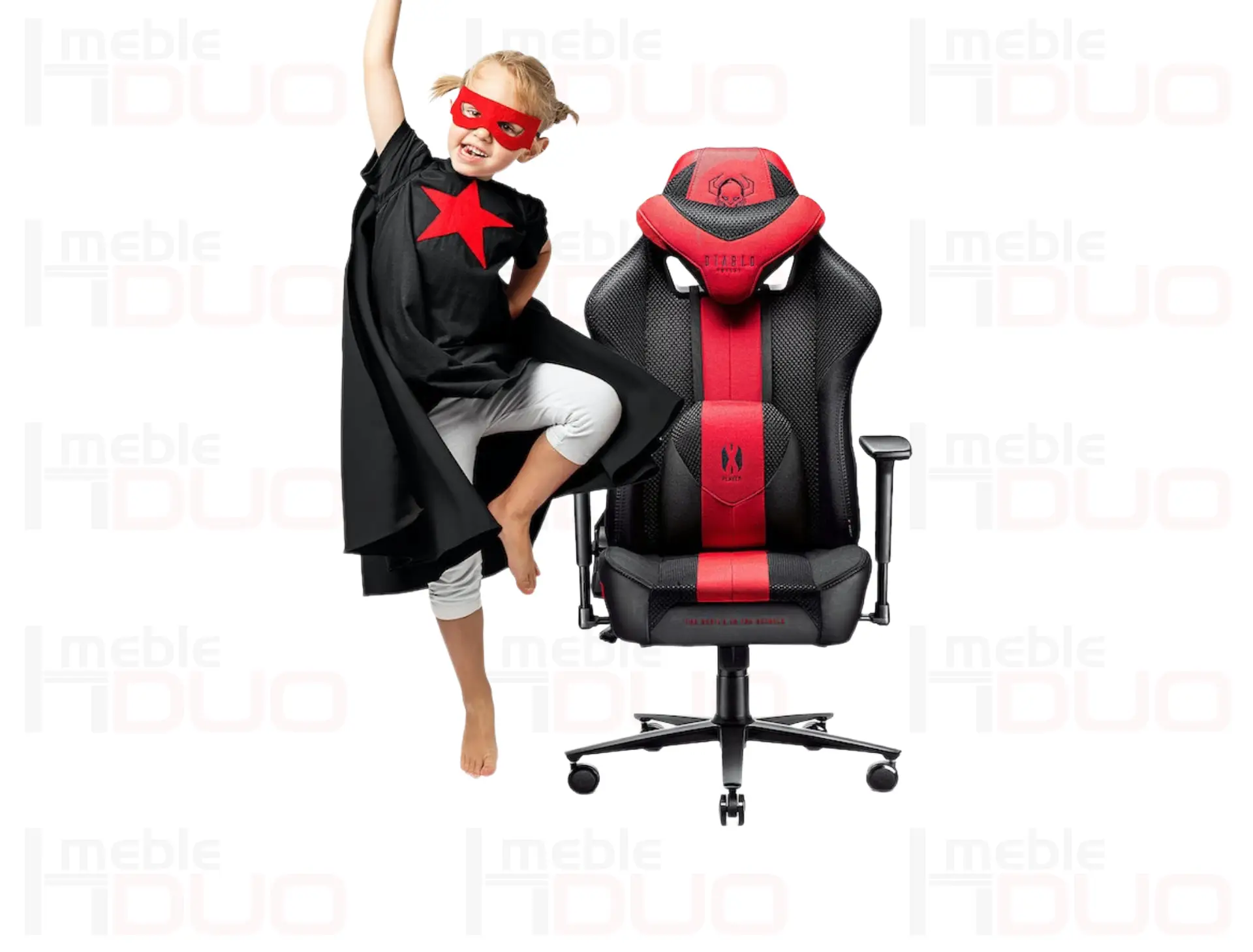 Krzesło do biurka dla dziecka Diablo X-Player 2.0 karmazynowo-antracytowe Kids Size | Meble DUO Diablo X Player 2.0 karmazynowo antracytowe Kids Size
