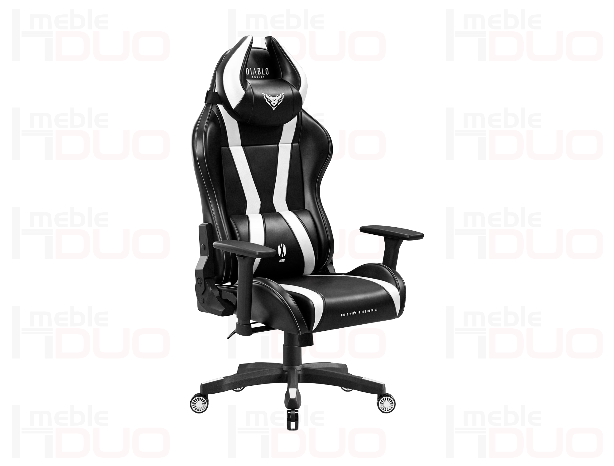 Fotel gamingowy Diablo X-Horn 2.0 Normal Size czarno-biały | Meble DUO Fotel gamingowy Diablo X Horn 2.0 Normal Size czarno bialy