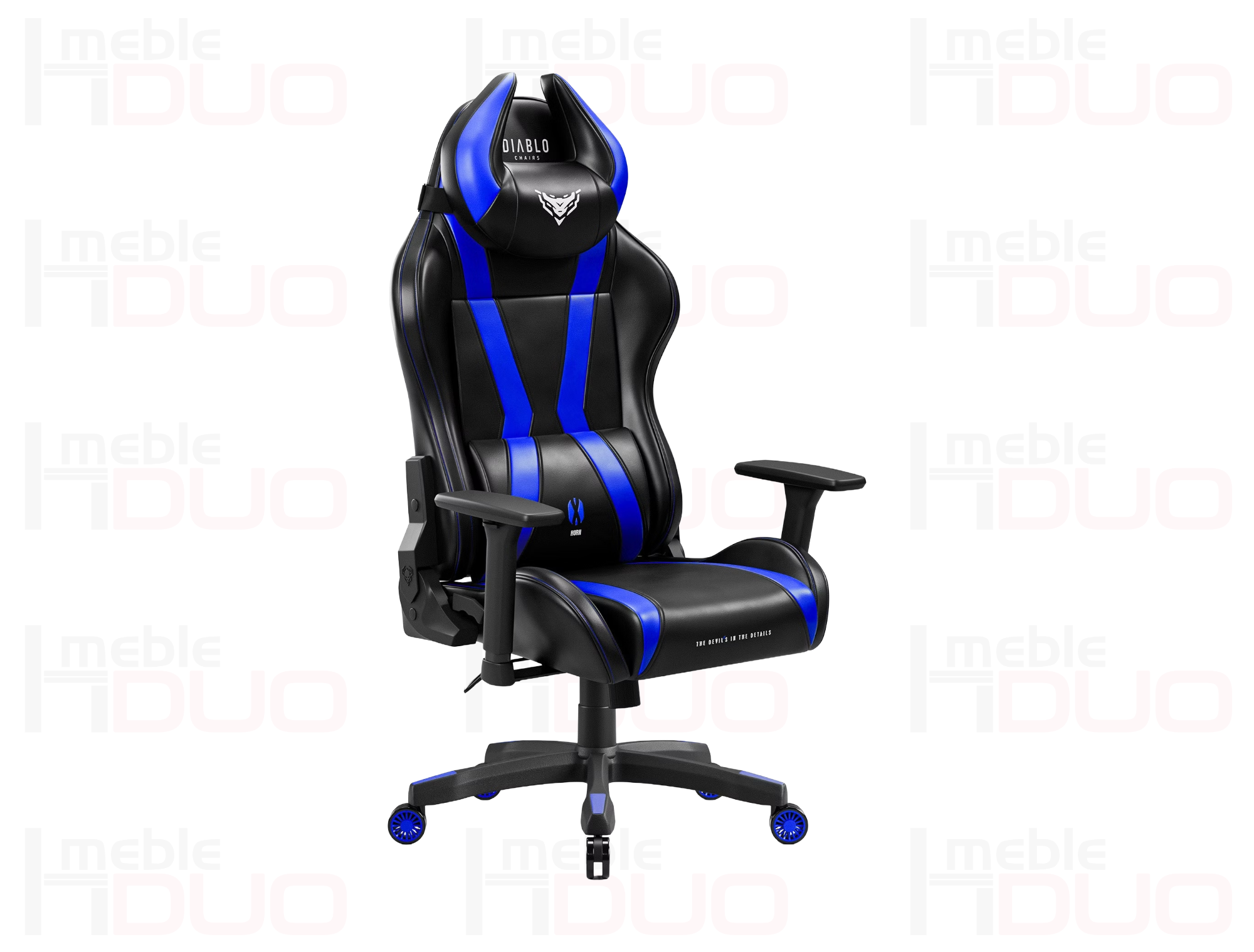 Fotel gamingowy Diablo X-Horn 2.0 Normal Size czarno-niebieski | Meble DUO Fotel gamingowy Diablo X Horn 2.0 Normal Size czarno niebieski