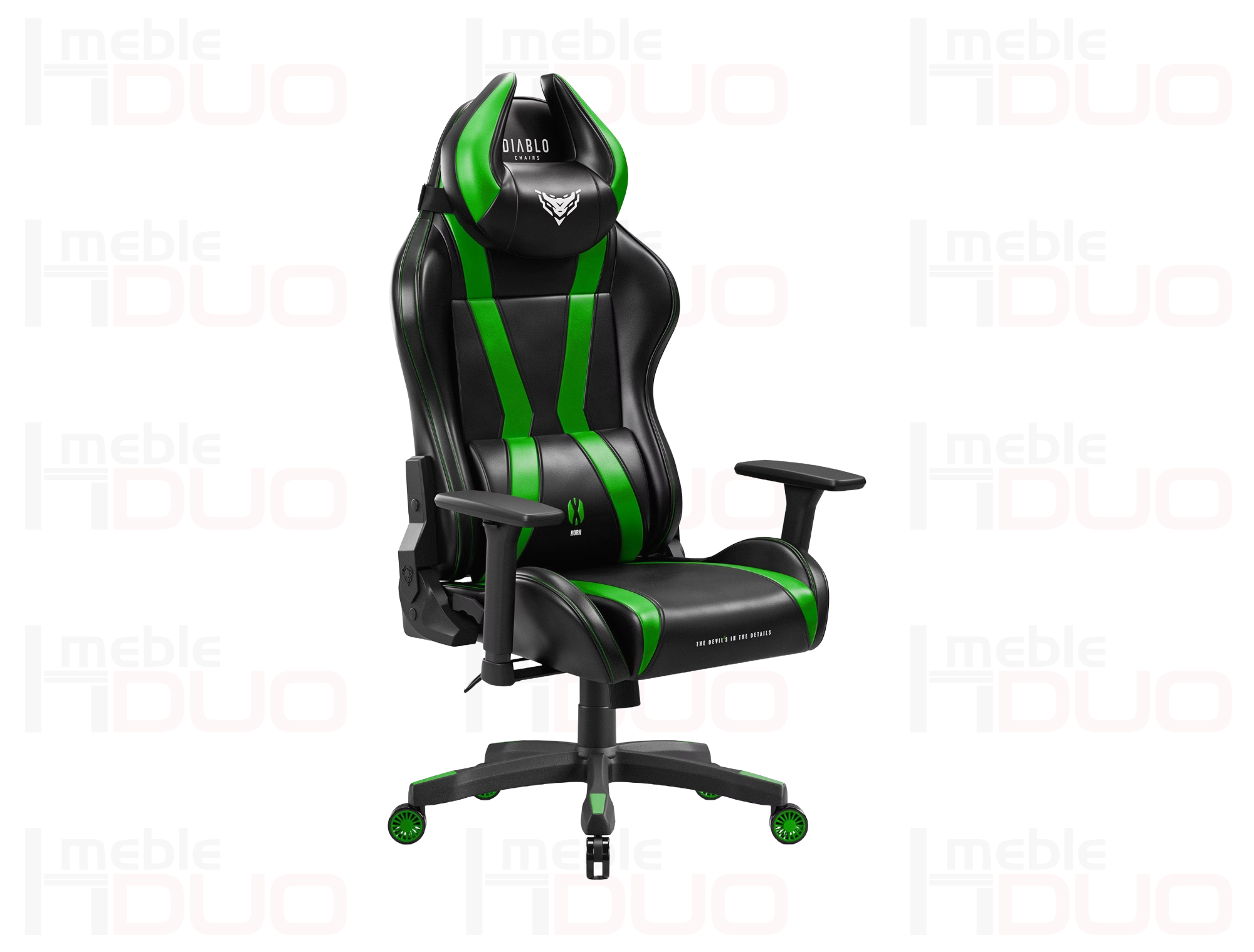 Fotel gamingowy Diablo X-Horn 2.0 Normal Size czarno-zielony | Meble DUO Fotel gamingowy Diablo X Horn 2.0 Normal Size czarno zielony