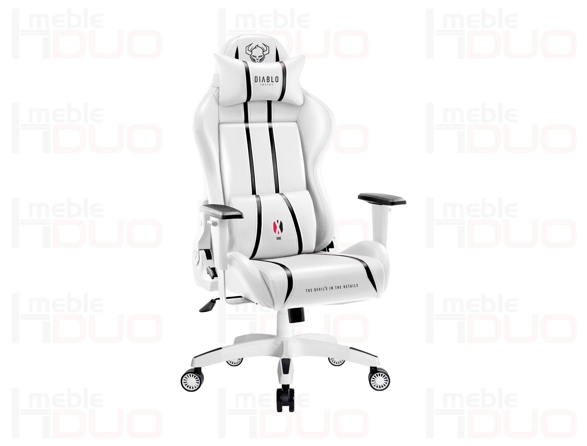 Fotel gamingowy Diablo X-One 2.0 King Size: Biało-czarny | Meble DUO Fotel gamingowy Diablo X One 2.0 King Size Bialo czarny