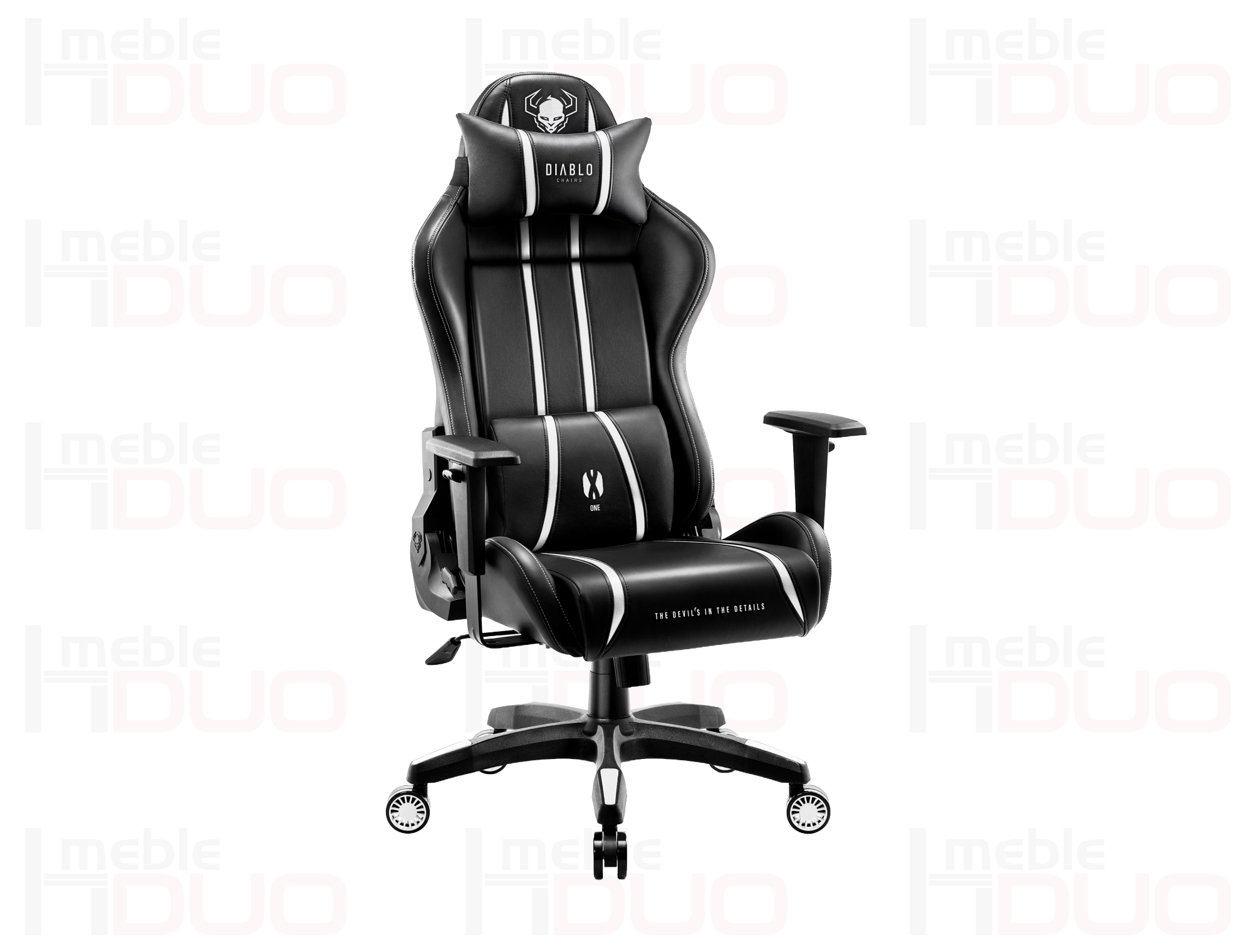 Fotel gamingowy Diablo X-One 2.0 King Size: Czarno-biały | Meble DUO Fotel gamingowy Diablo X One 2.0 King Size Czarno bialy