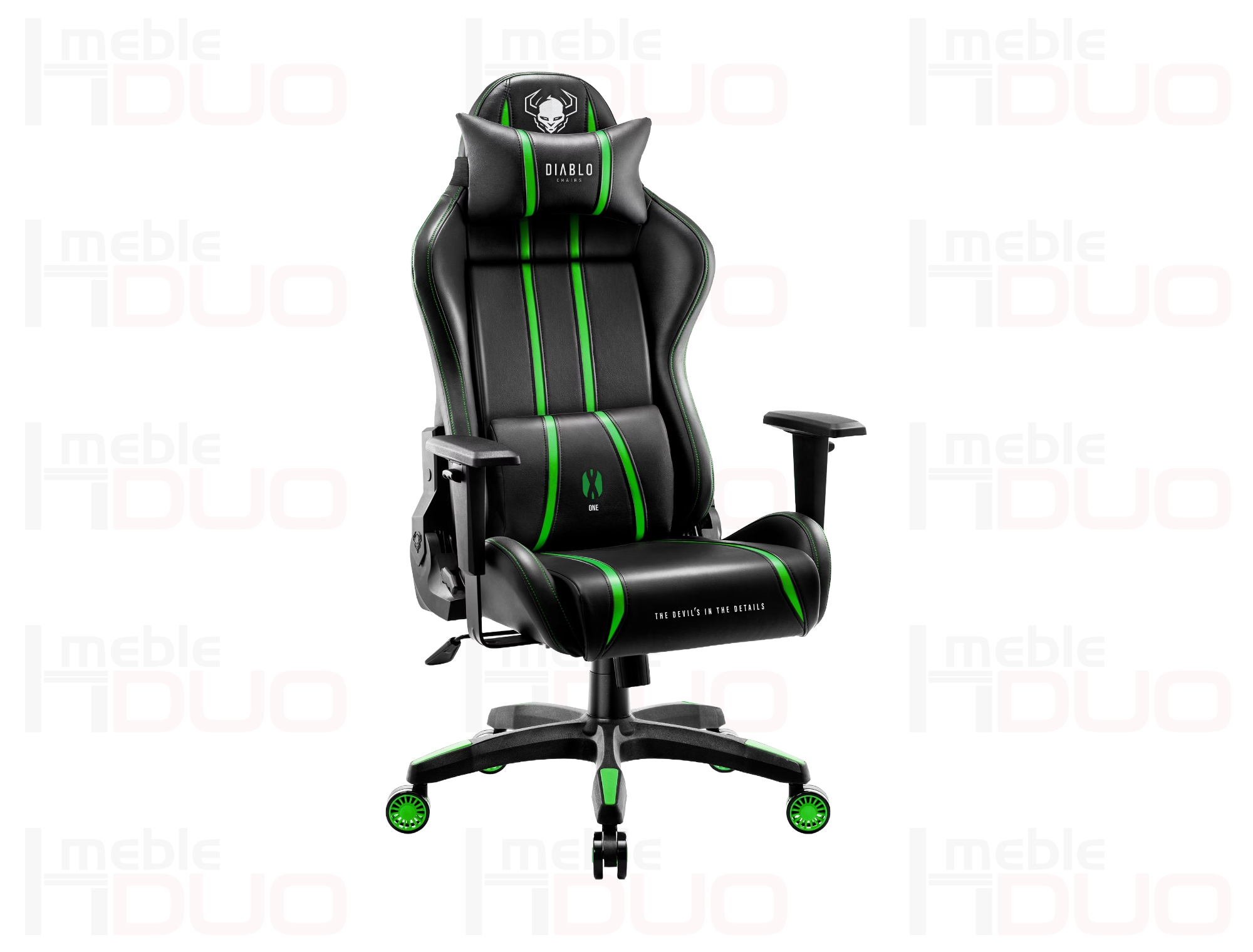 Fotel gamingowy Diablo X-One 2.0 Normal Size: Czarno-zielony | Meble DUO Fotel gamingowy Diablo X One 2.0 Normal Size Czarno zielony