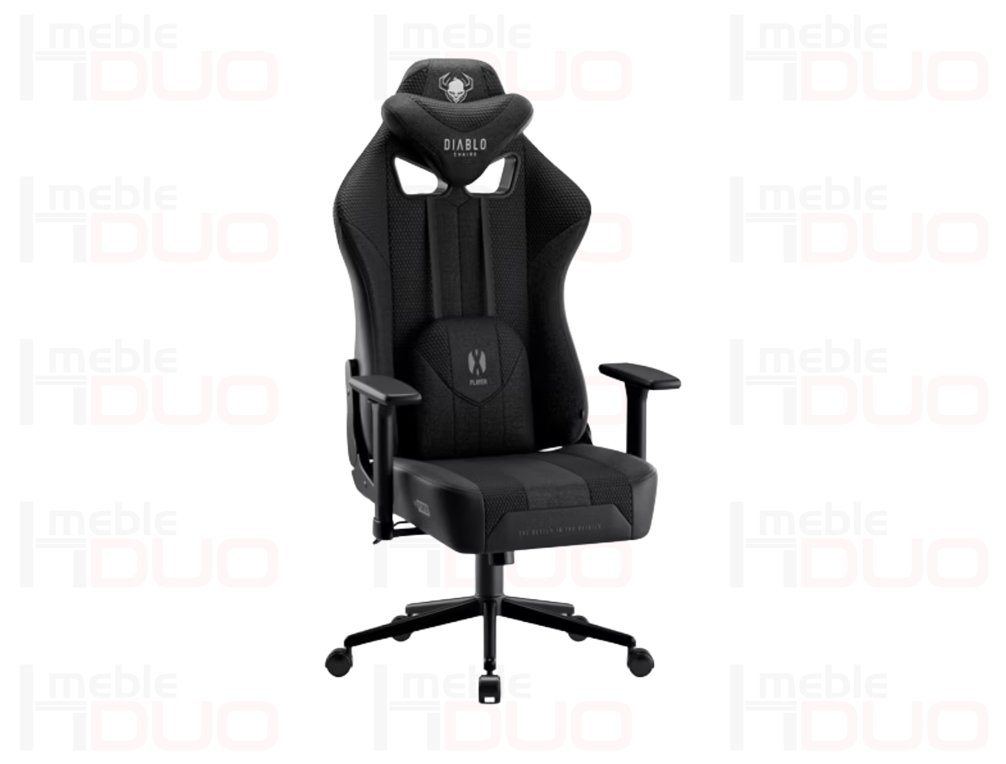 Fotel gamingowy Diablo X-Player 2.0 materiałowy King Size: Czarno-czarny | Meble DUO Fotel gamingowy Diablo X Player 2.0 materialowy King Size Czarno czarny