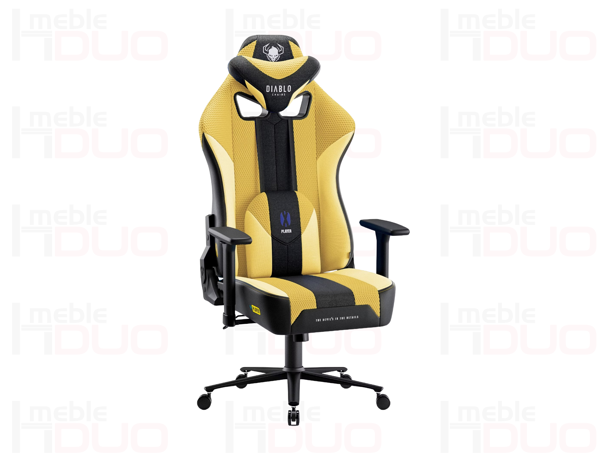 Fotel gamingowy Diablo X-Player 2.0 materiałowy King Size: Dark Sunflower | Meble DUO Fotel gamingowy Diablo X Player 2.0 materialowy King Size Dark Sunflower