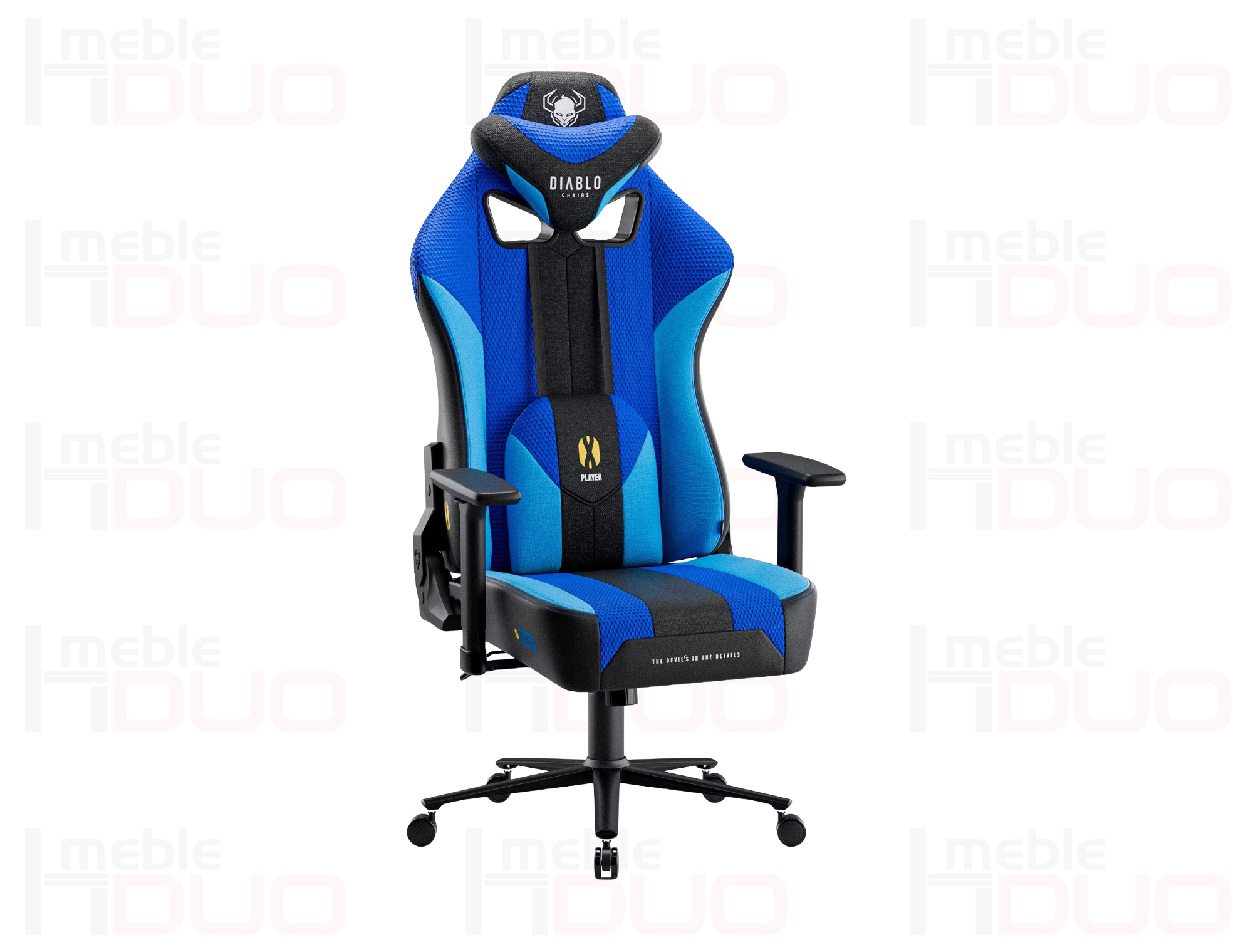 Fotel gamingowy Diablo X-Player 2.0 materiałowy Normal Size: Frost Black | Meble DUO Fotel gamingowy Diablo X Player 2.0 materialowy Normal Size Frost Black