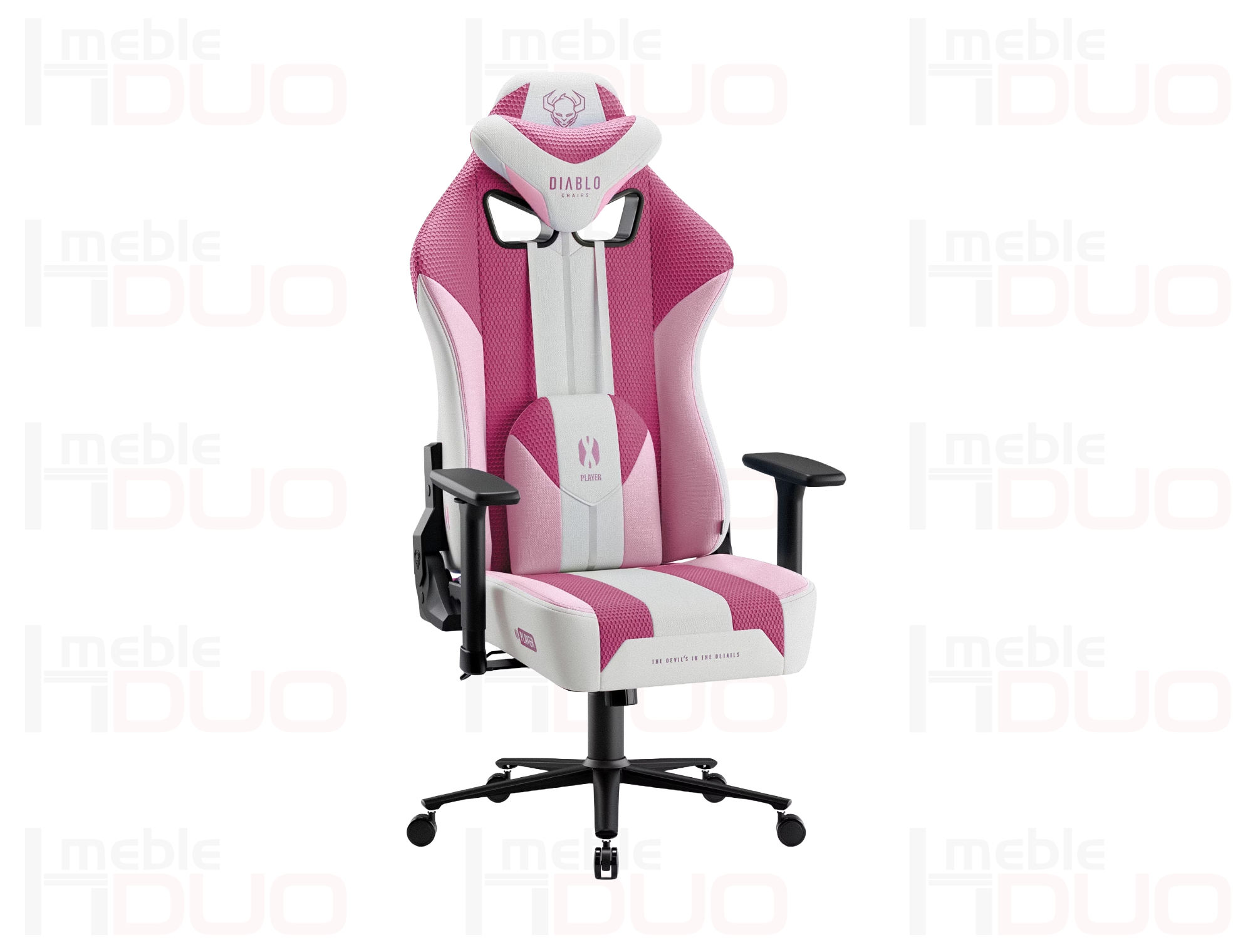 Fotel gamingowy Diablo X-Player 2.0 materiałowy Normal Size: Marshmallow Pink | Meble DUO Fotel gamingowy Diablo X Player 2.0 materialowy Normal Size Marshmallow Pink