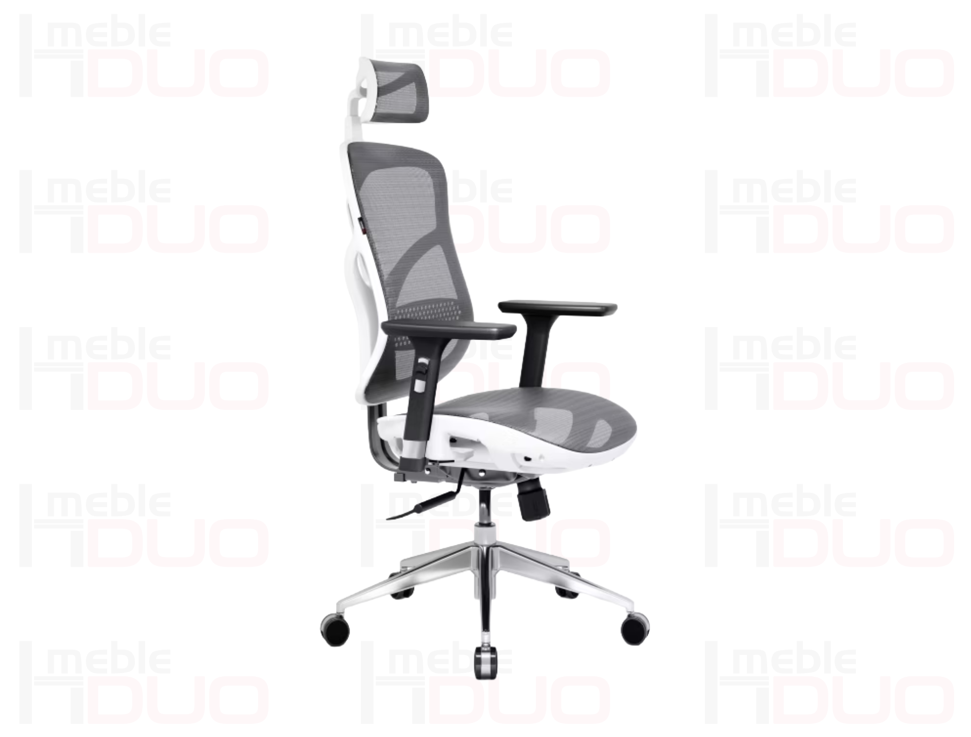 Fotel ergonomiczny DIABLO V-BASIC: biało-szary | Meble DUO V Basic bialo szary