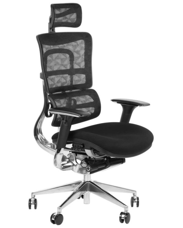 ErgoNew S8 - czarny  SIEDZISKO TKANINOWE