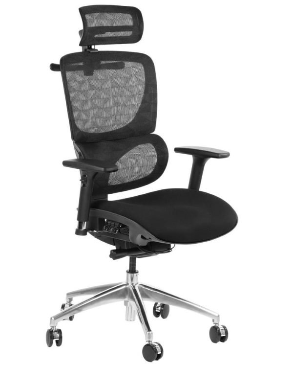 ErgoNew S1A - czarny  SIEDZISKO TKANINOWE