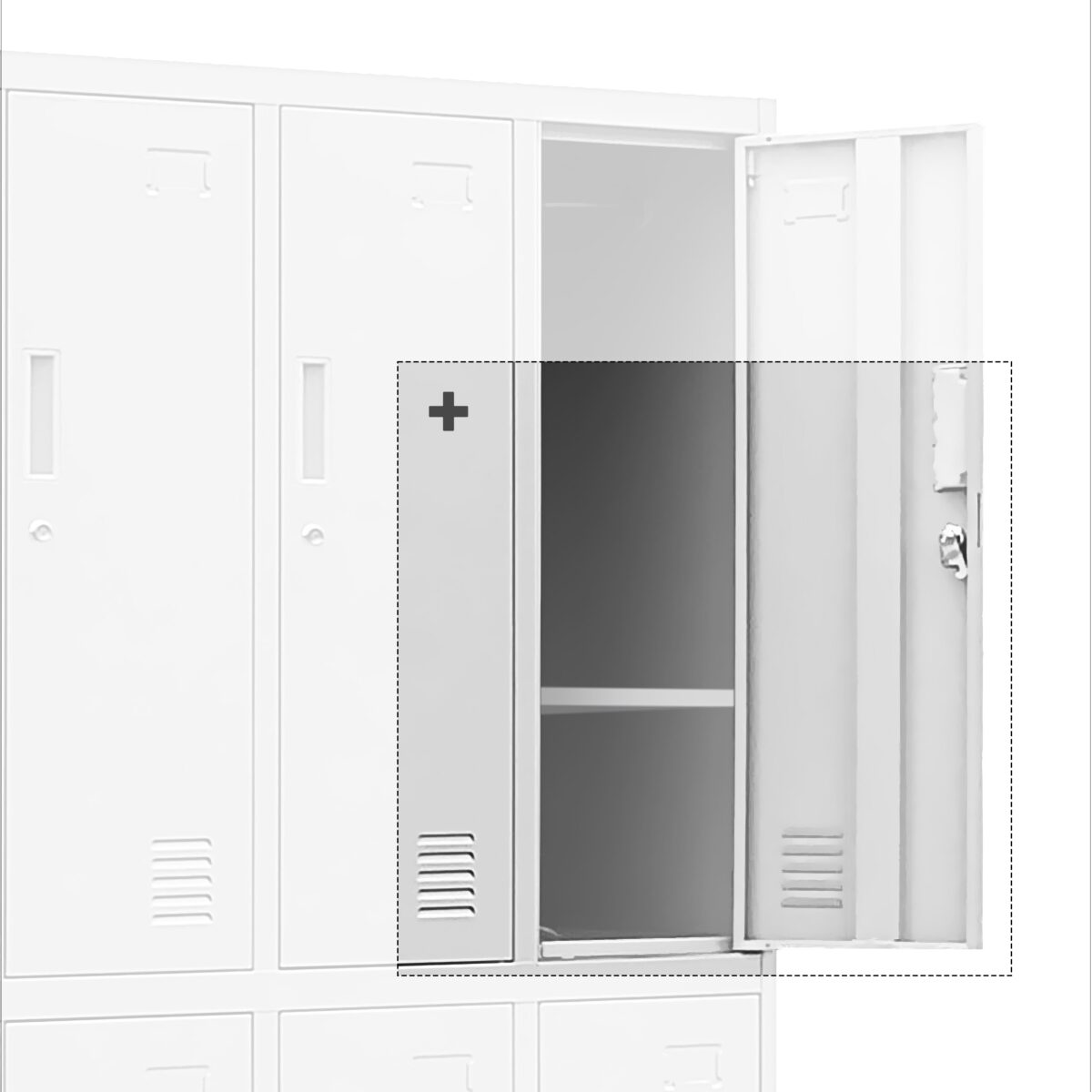 Zestaw półek metalowych do szafy socjalnej antracytowy, 265x10x405 mm: BARTEK | Meble DUO p ka bartek antracyt 03d24