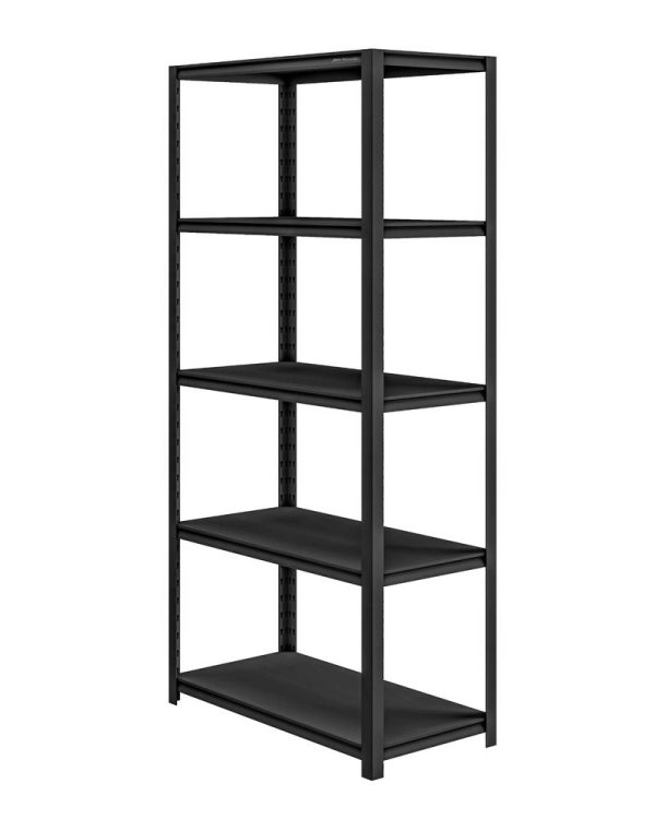 Regał metalowy do garażu SAM, 900 x 1830 x 450 mm, All Black: czarny