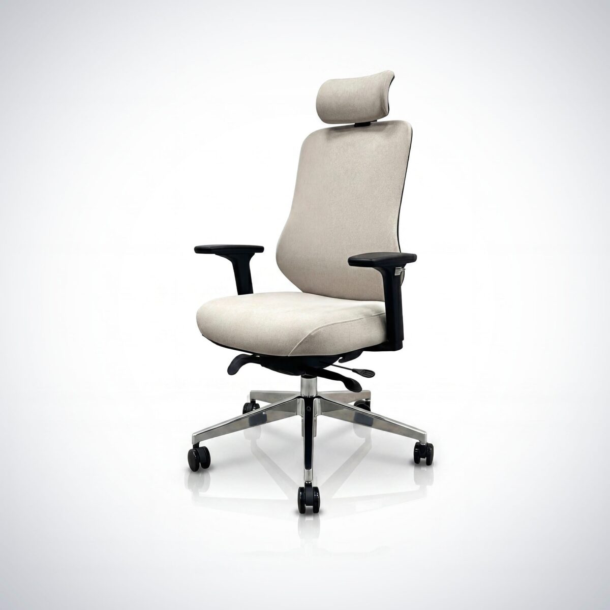 Fotel biurowy ergonomiczny jasnobeżowy: AXIS | Meble DUO 2518 axis fabric light beige 01 1