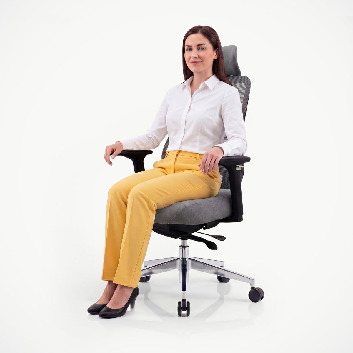 Fotel biurowy ergonomiczny z siatką ciemnoszary: AXIS | Meble DUO 2516 axis mesh dark grey feature cz 01