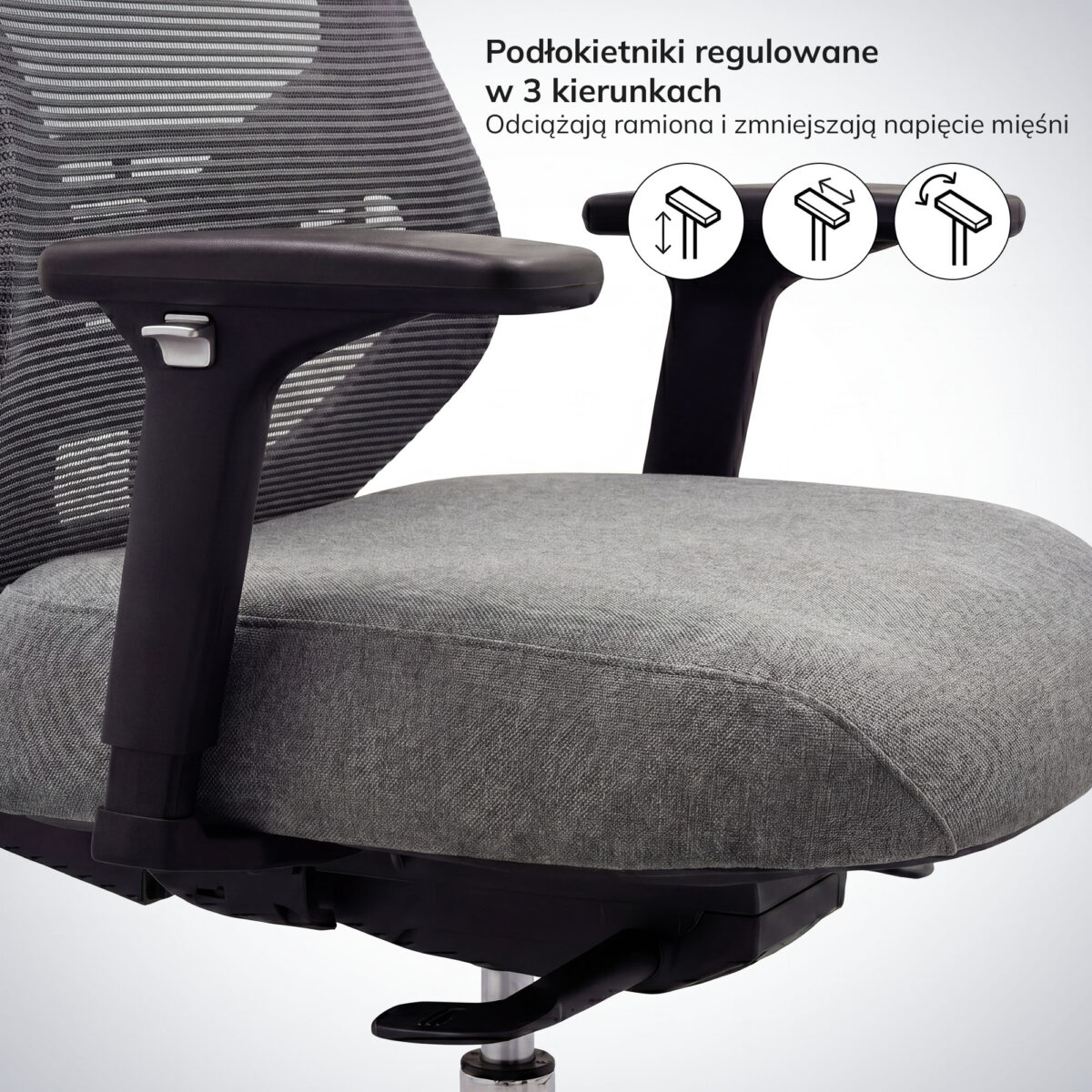 Fotel biurowy ergonomiczny z siatką ciemnoszary: AXIS | Meble DUO 2516 axis mesh dark grey feature pl 04