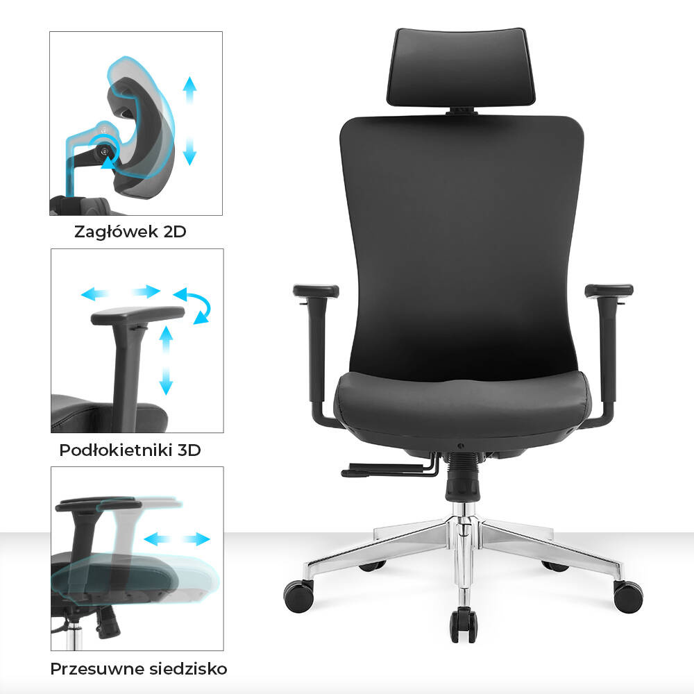Fotel biurowy ergonomiczny ANGEL GelatO 150kg - obrazek 9