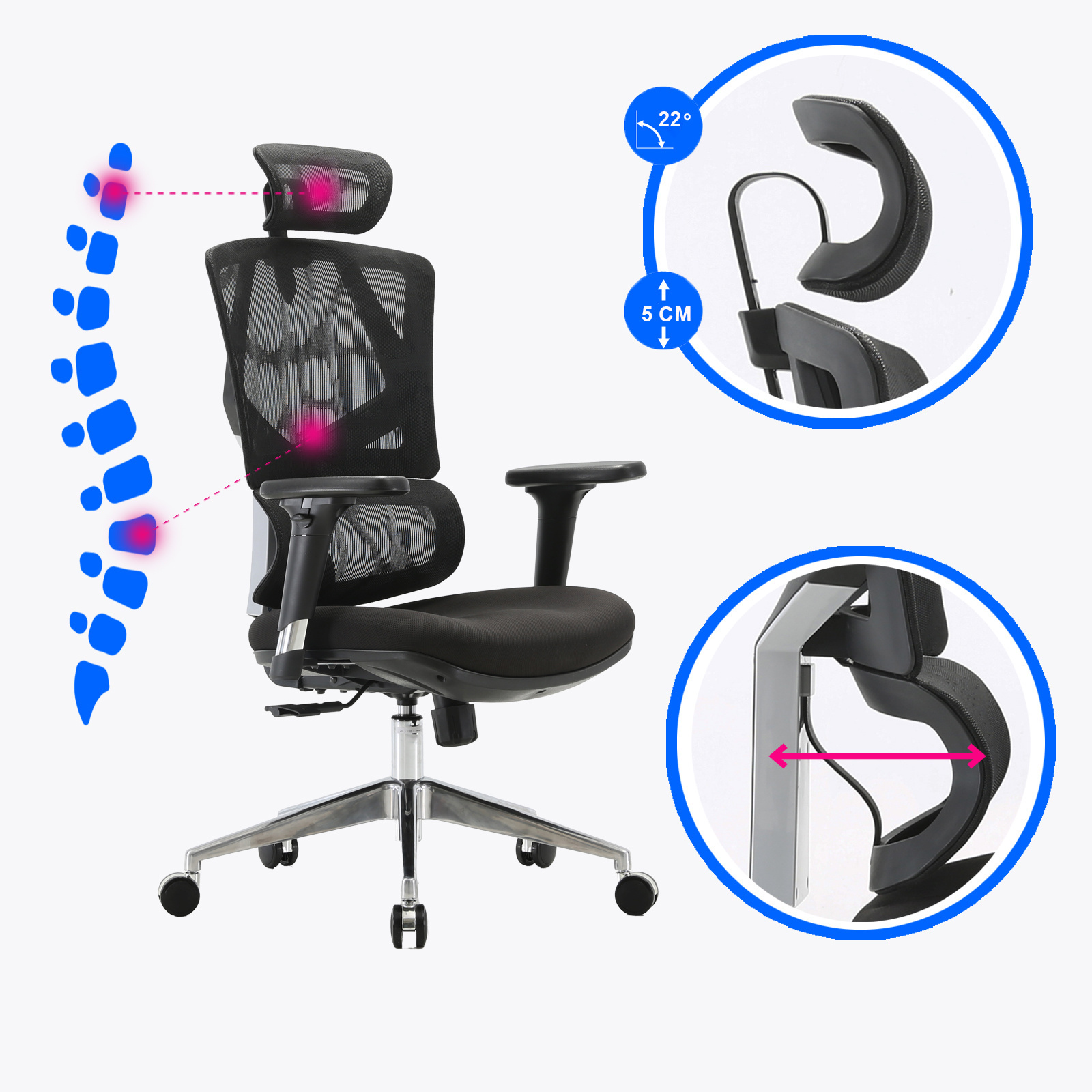 Fotel ergonomiczny ANGEL biurowy obrotowy Dakota 2.0 150kg - obrazek 13