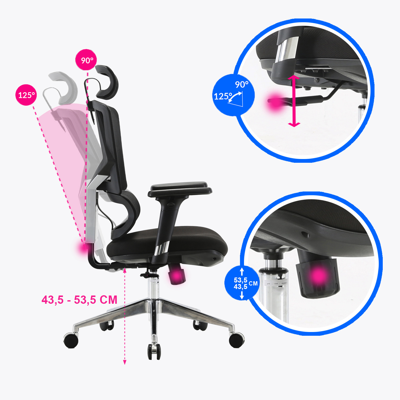 Fotel ergonomiczny ANGEL biurowy obrotowy Dakota 2.0 150kg - obrazek 7