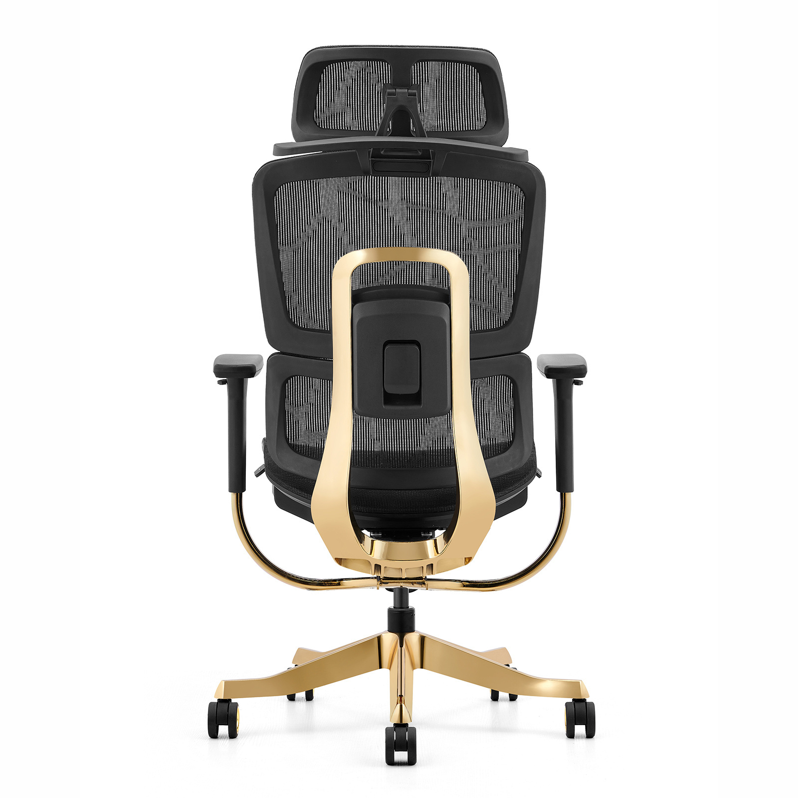 Fotel ergonomiczny ANGEL biurowy obrotowy Glamour Gold 150kg - obrazek 5