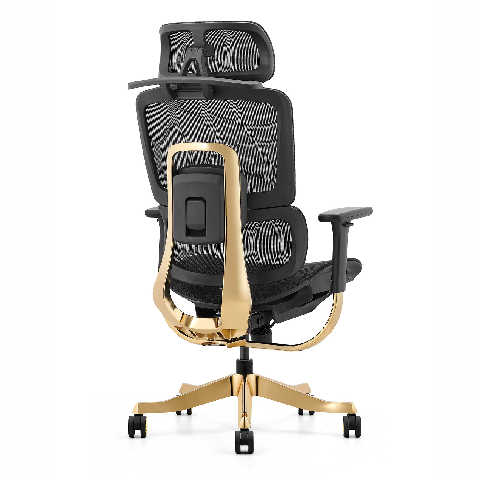 Fotel ergonomiczny ANGEL biurowy obrotowy Glamour Gold 150kg - obrazek 4