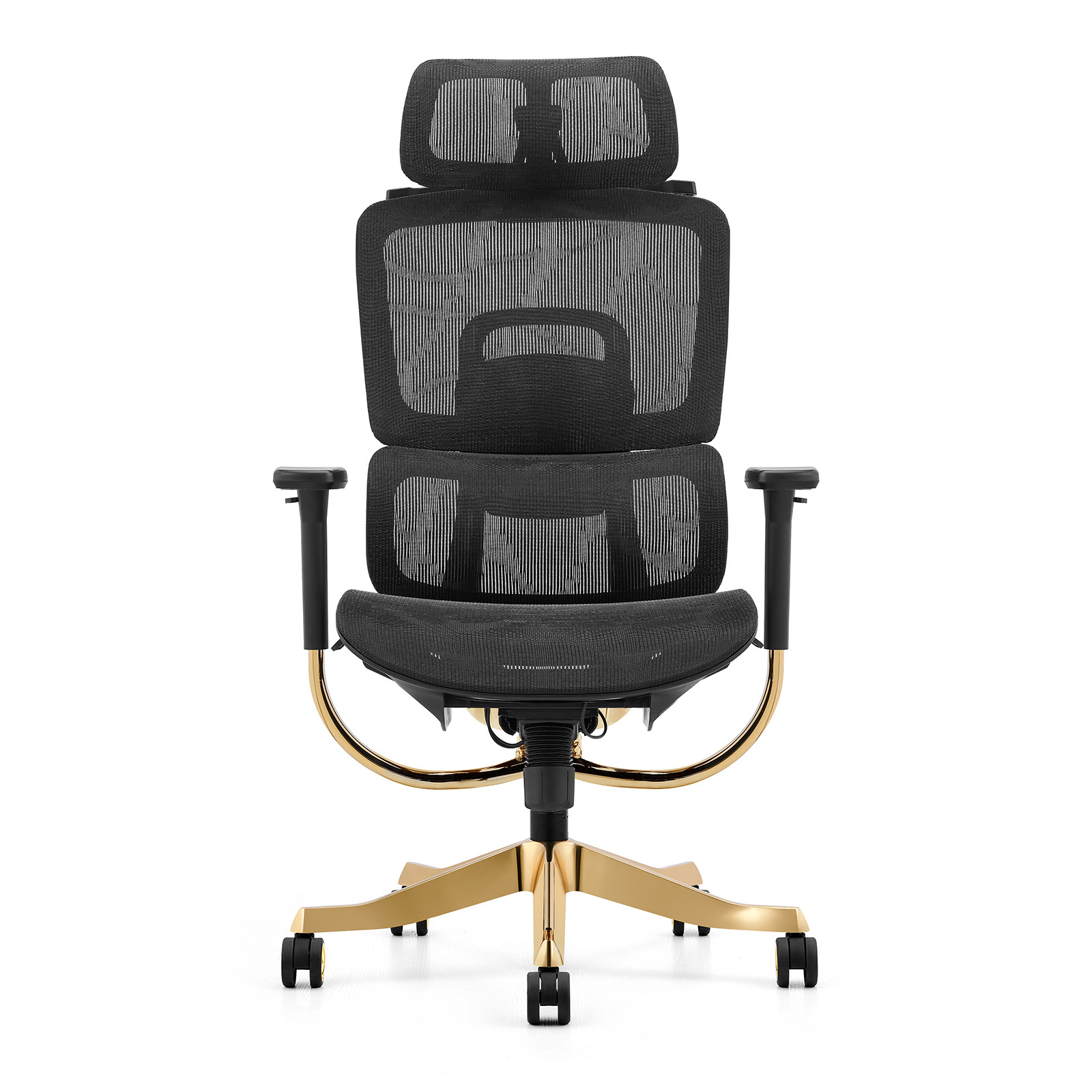 Fotel ergonomiczny ANGEL biurowy obrotowy Glamour Gold 150kg - obrazek 2