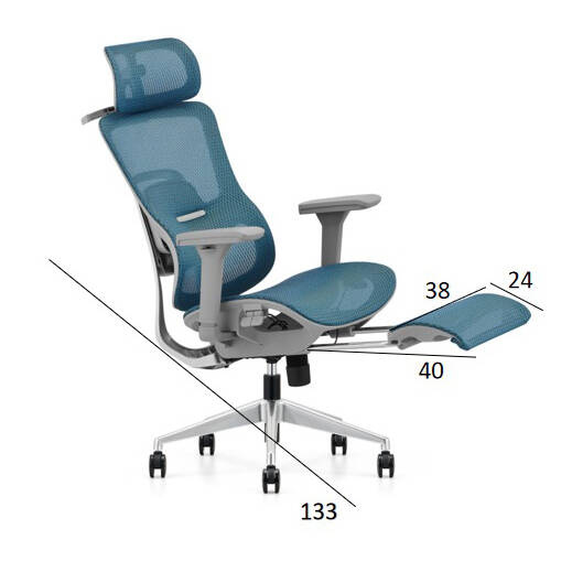 Fotel ergonomiczny ANGEL biurowy obrotowy Homer z podnóżkiem 150kg - obrazek 6