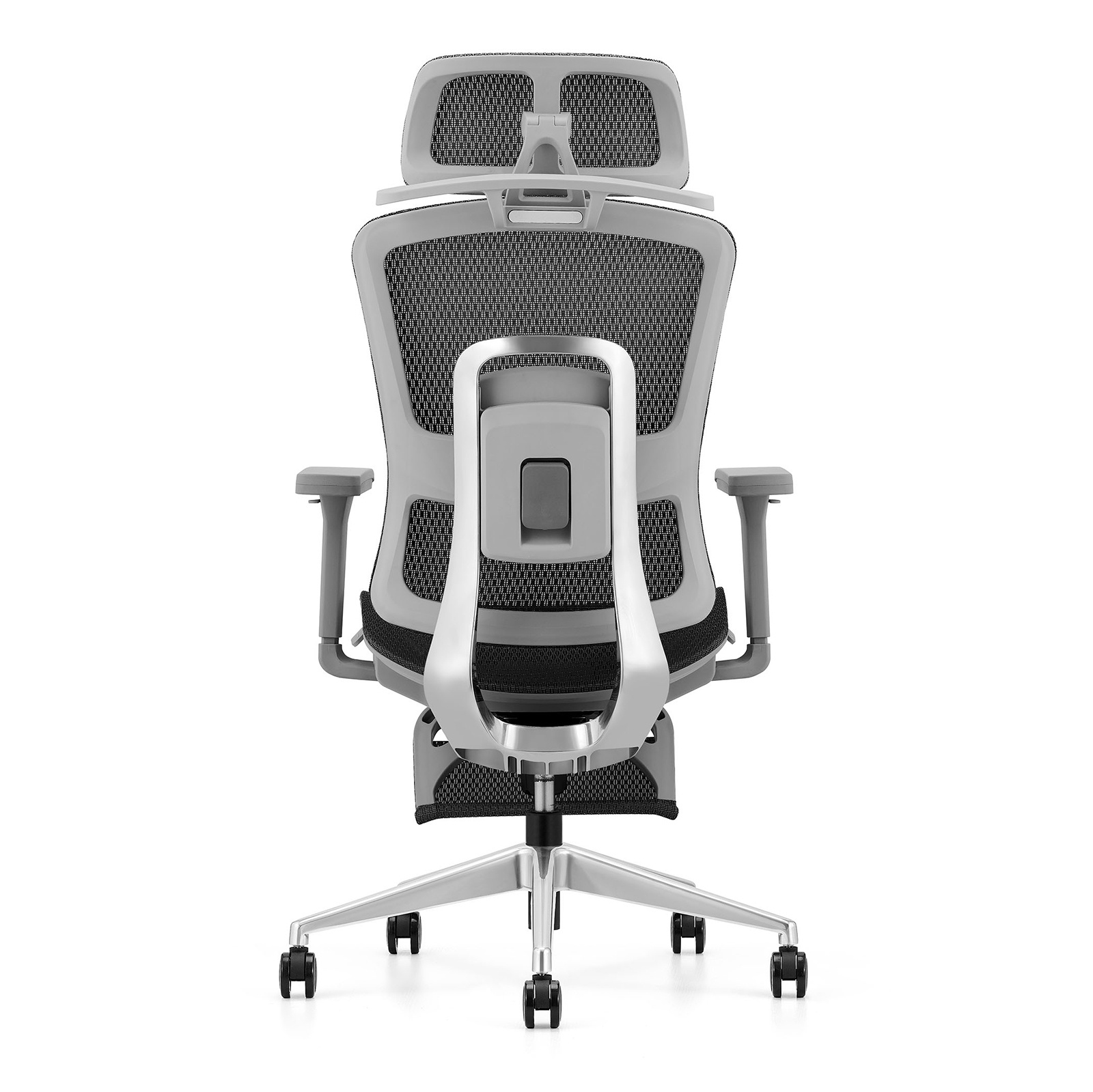 Fotel ergonomiczny ANGEL biurowy obrotowy Homer z podnóżkiem czarno-szary 150kg - obrazek 2
