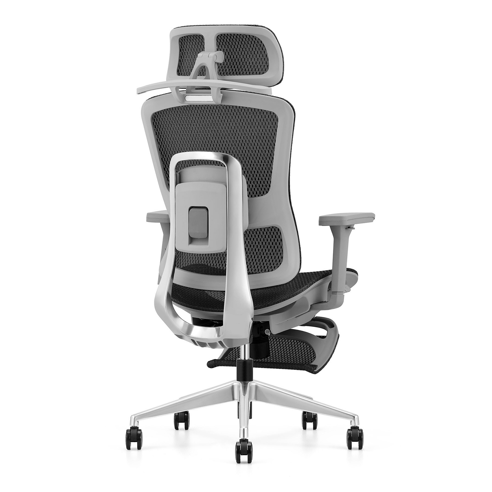 Fotel ergonomiczny ANGEL biurowy obrotowy Homer z podnóżkiem czarno-szary 150kg - obrazek 7