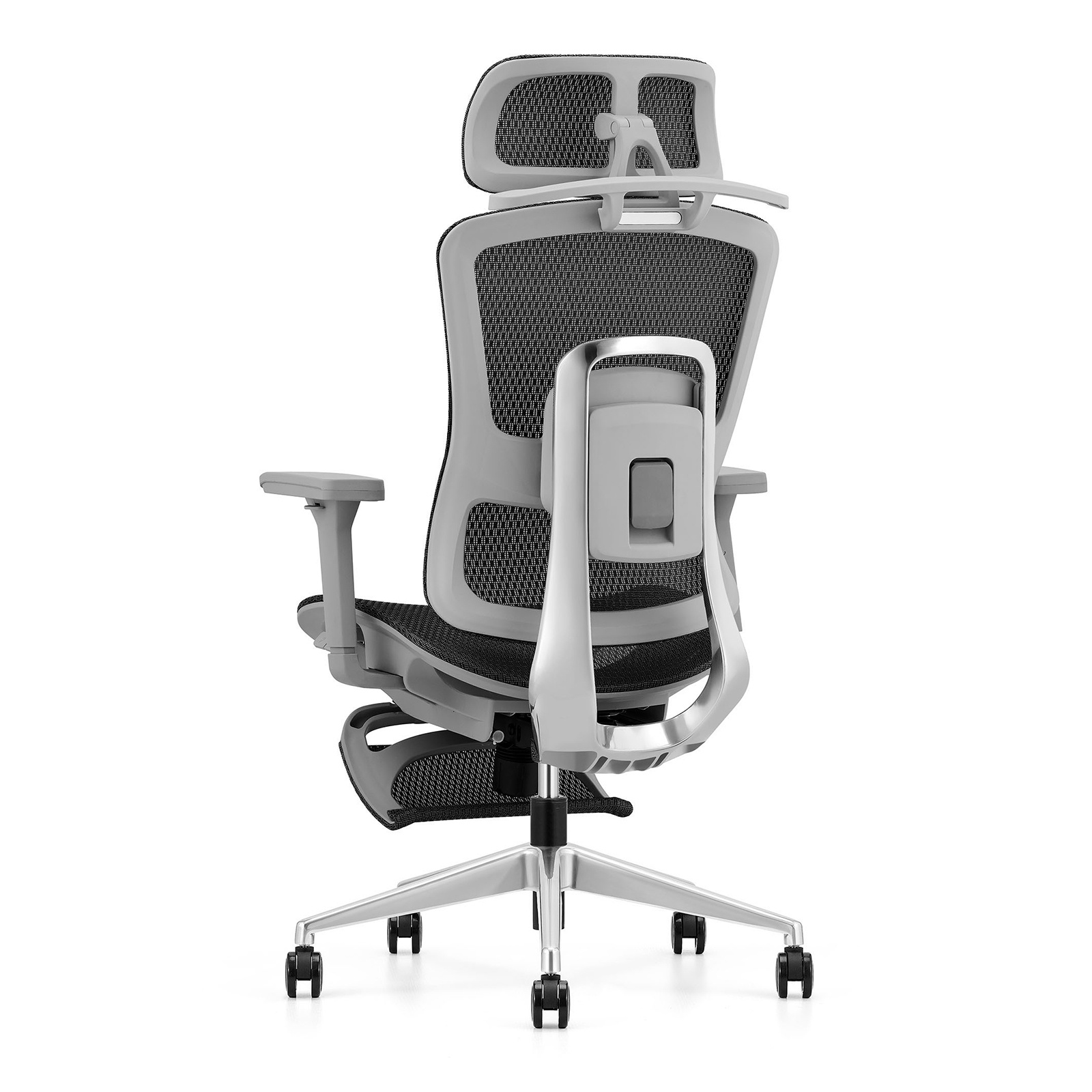 Fotel ergonomiczny ANGEL biurowy obrotowy Homer z podnóżkiem czarno-szary 150kg - obrazek 8