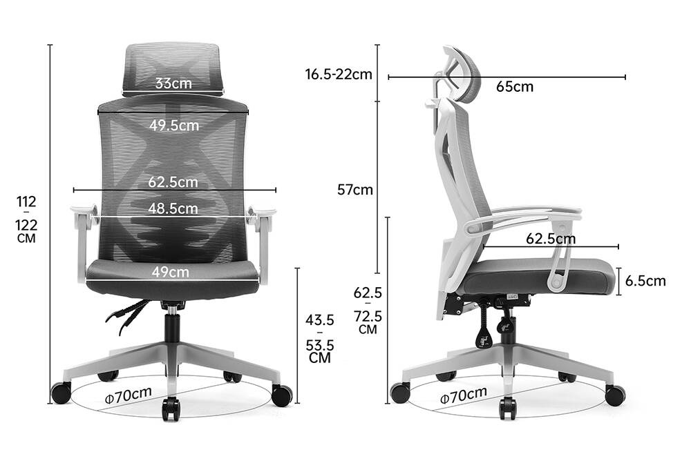 Fotel ergonomiczny ANGEL biurowy obrotowy Spino szary lub czarny 150kg - obrazek 14