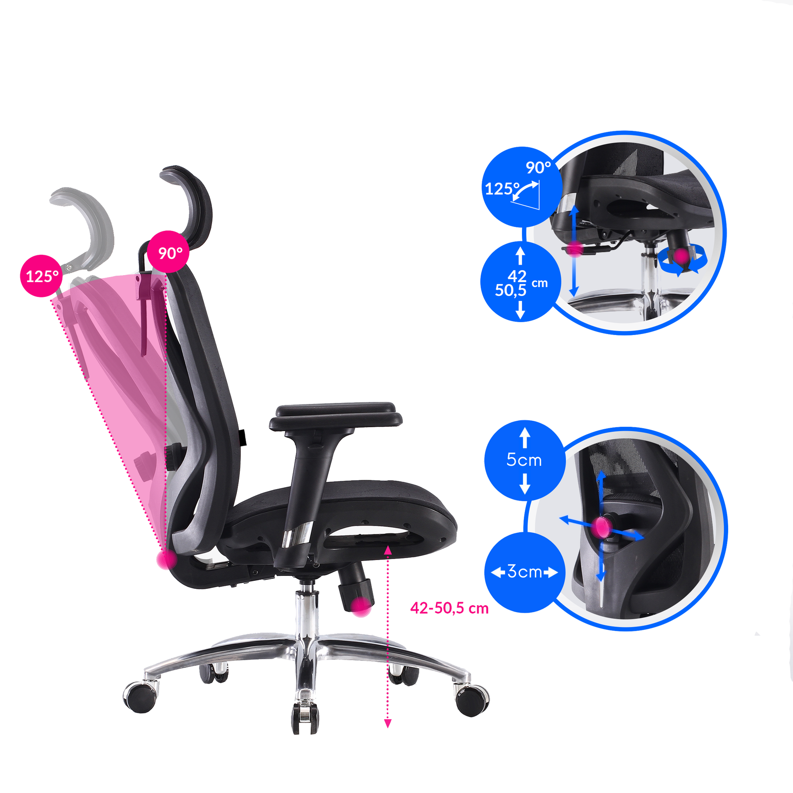 Fotel ergonomiczny ANGEL biurowy obrotowy kalistO 150kg - obrazek 11